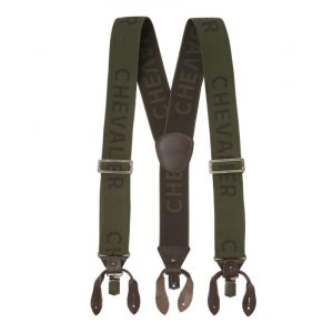 CHEVALIER  Logo Suspenders Dark Green